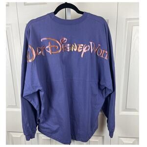 Disney Parks Spirit Jersey Purple Walt Disney World Embossed Logo Sweatshirt L